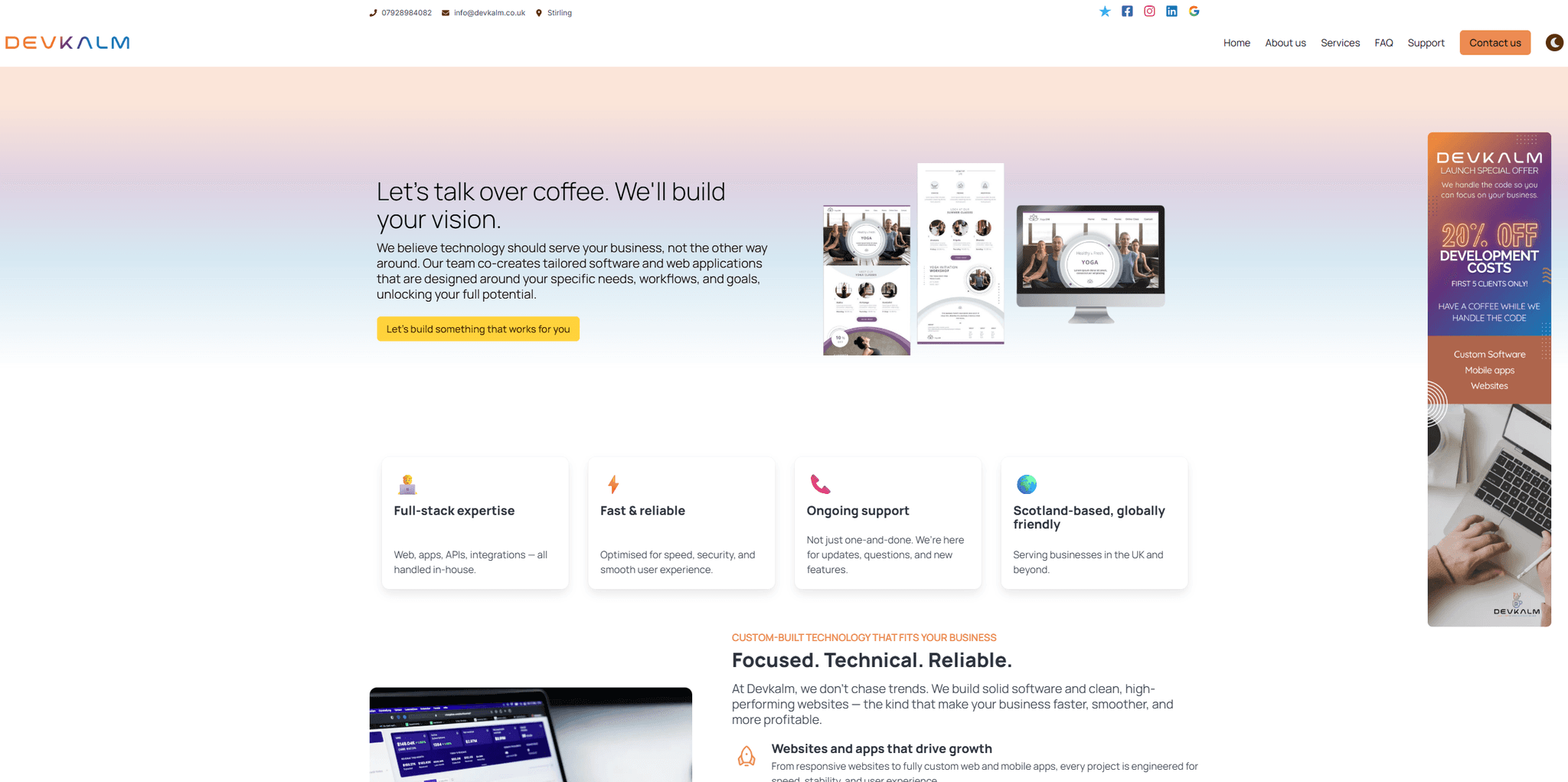 Devkalm company website - Image 1